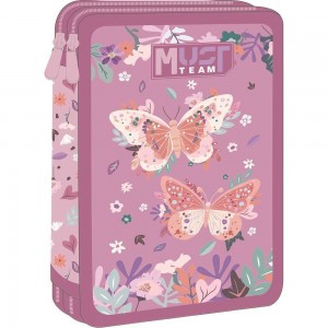 Κασετίνα Διπλή ,Γεμάτη, Butterflies