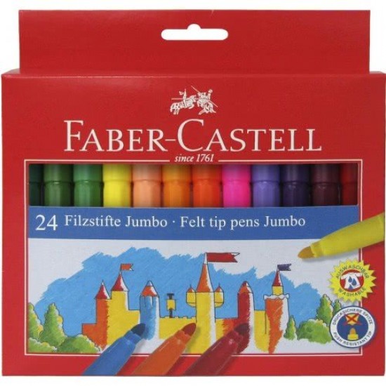 Μαρκαδόροι ,24τεμάχια , χοντροί ,Faber Castell 