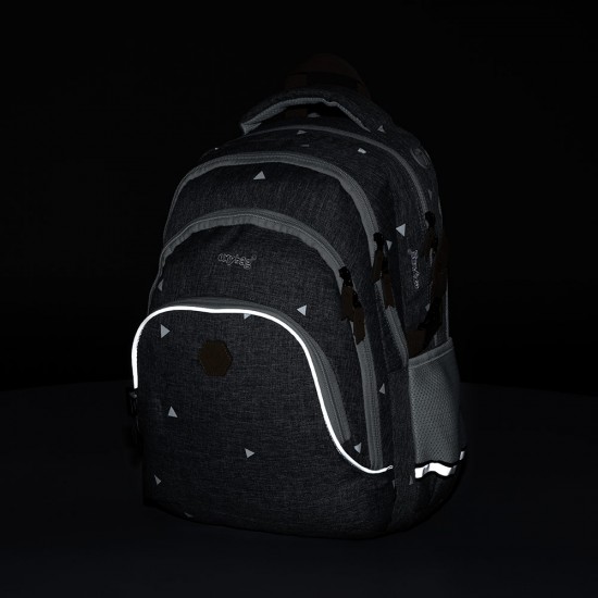 School backpack, Gray Triangles