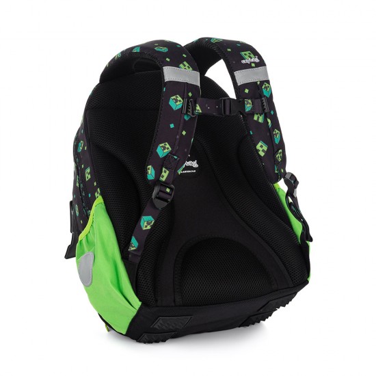 School backpack, Green Cube