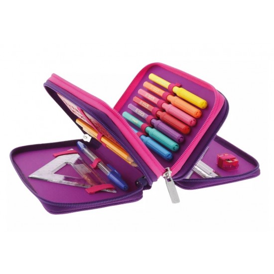 *Κασετίνα τριπλή , ροζ