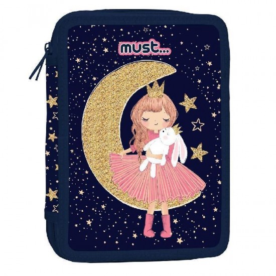 Κασετίνα γεμάτη ,δύο θέσεων , Girl Moon